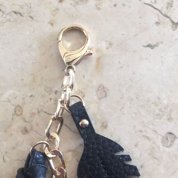 Black Leather Feather Purse Attachment - Picture 3 of 4